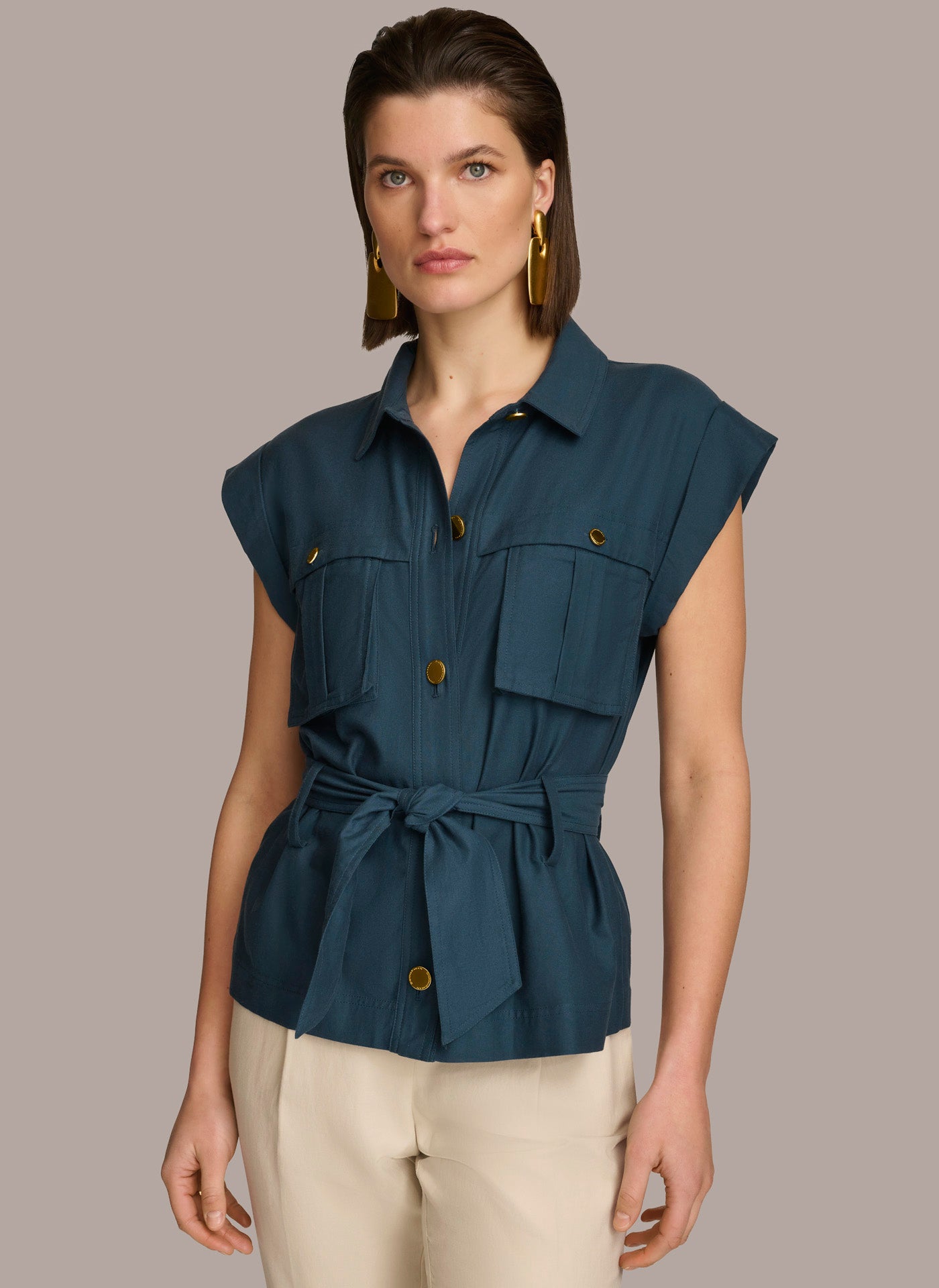 (image for) EFFICIENT BELTED JACKET WITH POCKETS